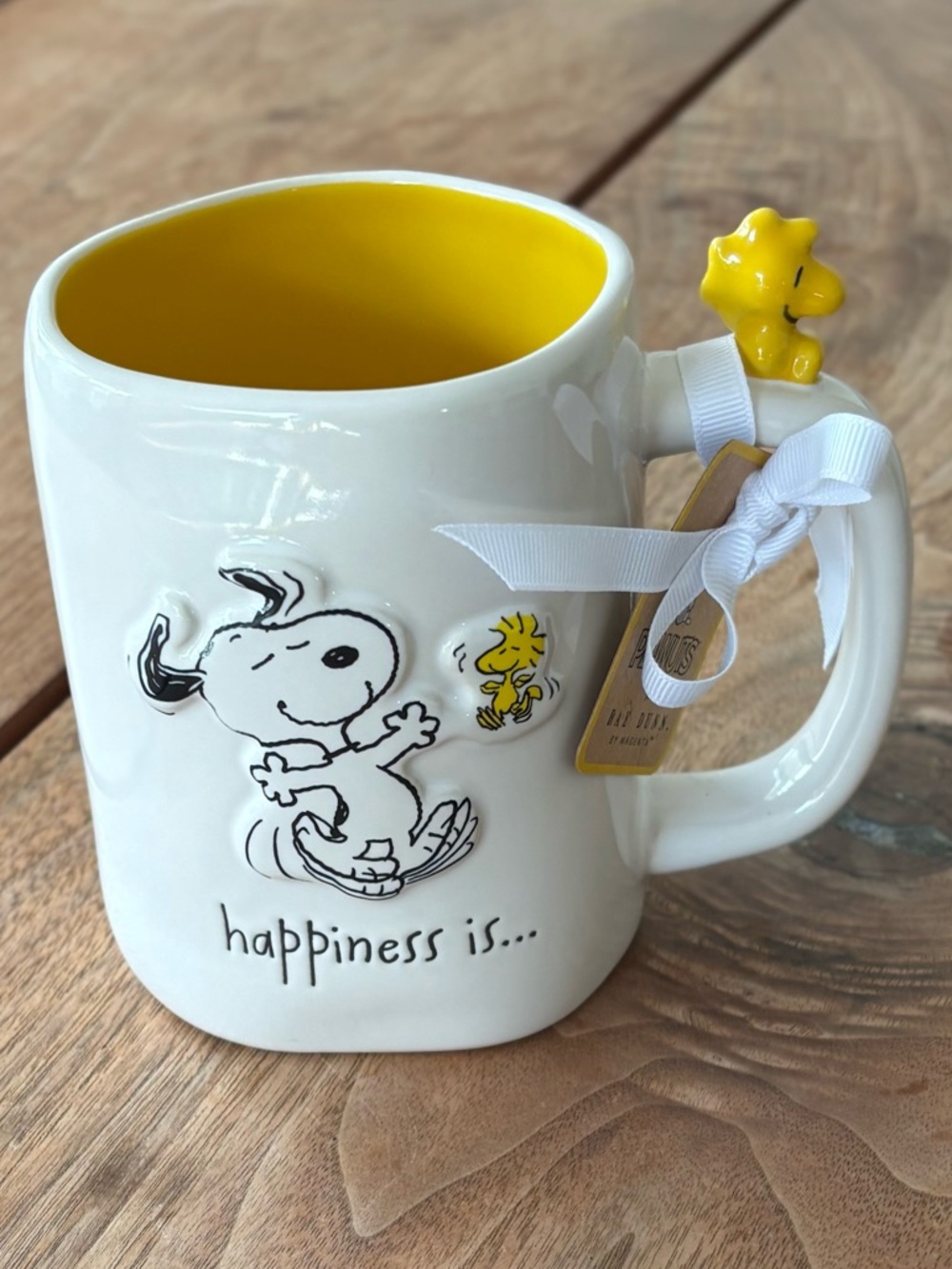 Rae Dunn x Peanuts Mug Snoopy Woodstock Happiness Is